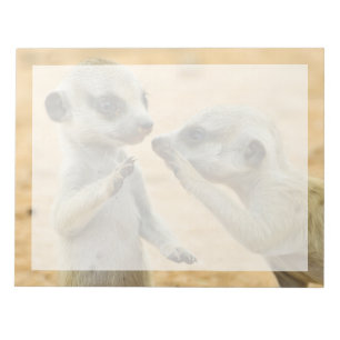 Niedliche Kleintiere Zwei junge Meerkats Notizblock