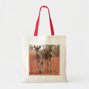 Niedliche Kleintiere   Zwei junge Zebras Tragetasche