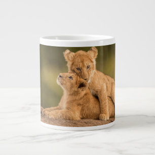 Niedliche Kleintiere Zwei Lion Cubs Jumbo-Tasse