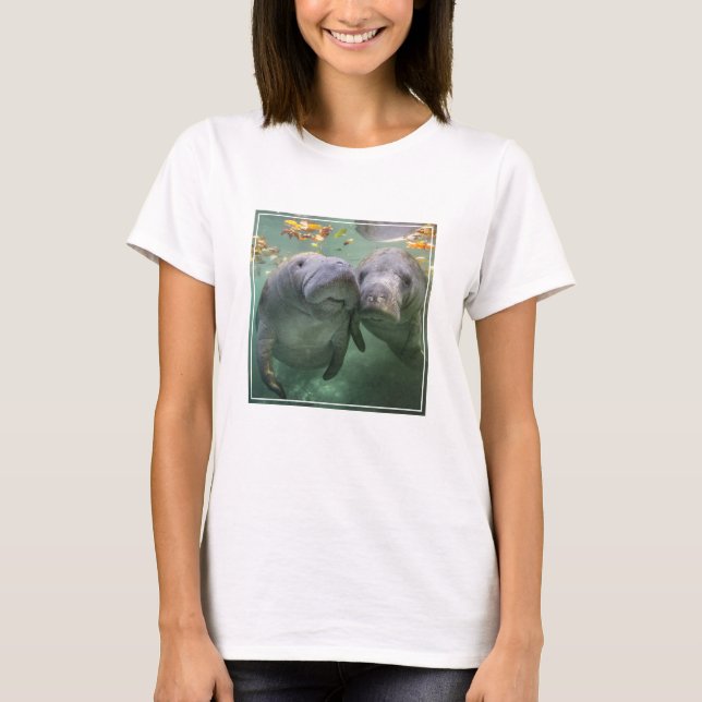 Niedliche Kleintiere | Zwei Manatees T-Shirt (Vorderseite)