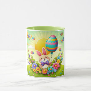 Niedliche, knuddelige und farbenfrohe Osterhase Tasse