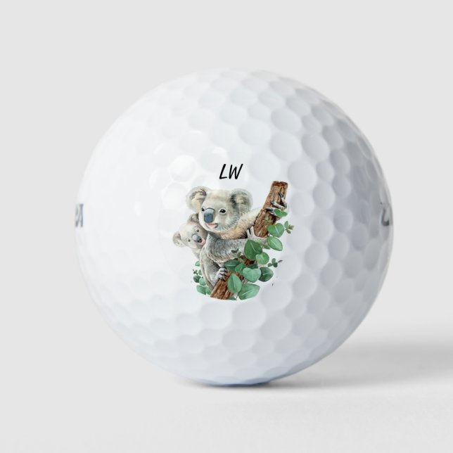 Niedliche Koala Australian Bear Animal Art Monogra Golfball (Vorderseite)