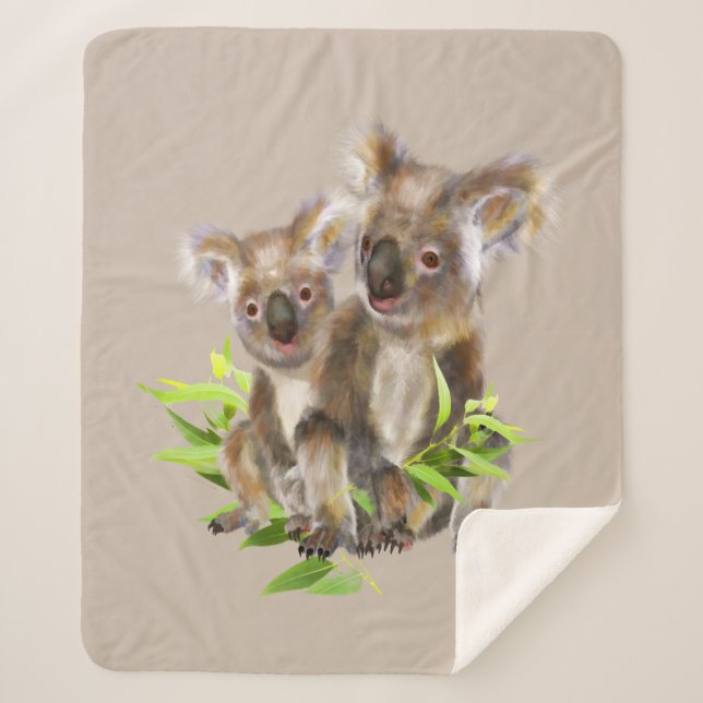 Niedliche Koala Australian Bear Wildlife Animal Na Sherpadecke (Vorderseite)