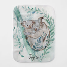 Niedliche Koala & Baby Wasserfarbe Name Aquamarine