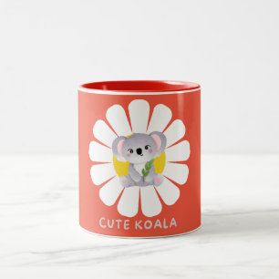 Niedliche koala Bären daisy Blume Zoo Liebe Zweifarbige Tasse