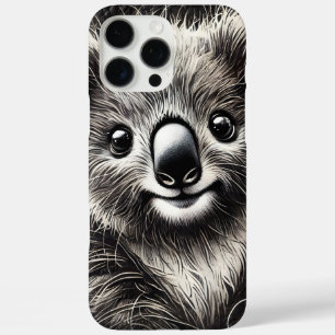 Niedliche Koala-Bärendarstellung auf texturierter  iPhone 16 Pro Max Hülle