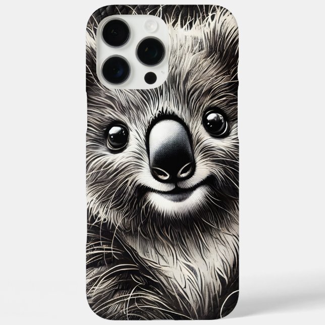 Niedliche Koala-Bärendarstellung auf texturierter  Case-Mate iPhone Hülle (Rückseite)