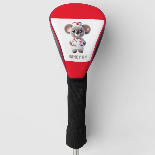 Niedliche Koala-Bärenkurse mit Red Stethoscope Golf Headcover (Vorderseite)