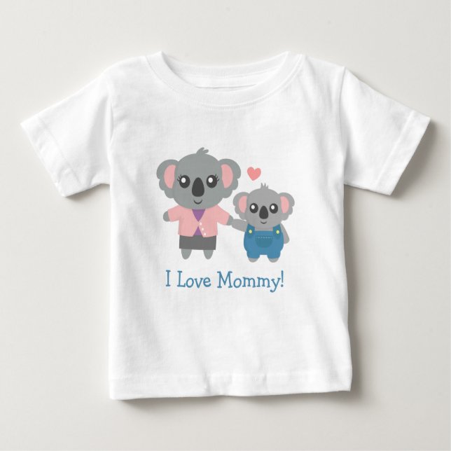 Niedliche Koala-Bärn-Mama und Kind Baby T-shirt (Vorderseite)