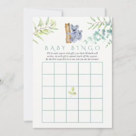 Niedliche Koala Bear Eucalyptus Blätter Baby Bingo