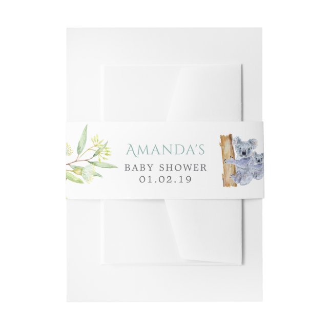 Niedliche Koala Bears Eucalyptus Verlasse Kinderdu Einladungsbanderole (Vorderseite Beispiel)