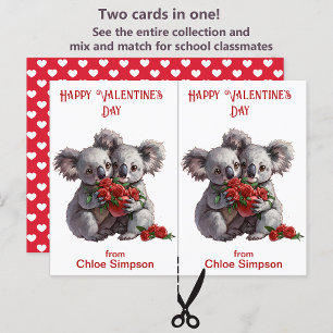 Niedliche Koala Bears Kid's Valentine Party Card Postkarte