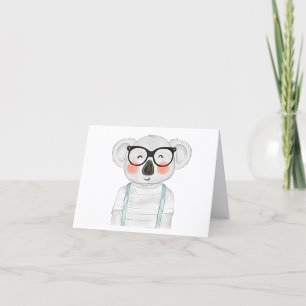 Niedliche Koala-Brille mit Dankeschön-Karte Dankeskarte