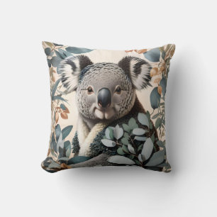 Niedliche Koala-Eukalyptus-Blätter Kissen