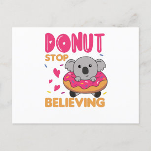 Niedliche Koala Funny Animes in Donut Pink Postkarte
