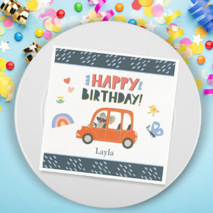 Niedliche Koala Girl Vorname Happy Birthday Party Serviette