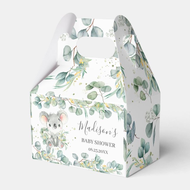 Niedliche Koala Greenery Kinderdusche Vielen Dank Geschenkschachtel (Vorderseite)