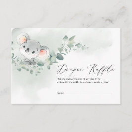 Niedliche Koala grüne Eukalyptus-Blätter Windelraf Begleitkarte