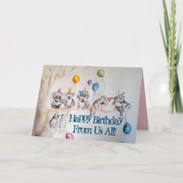 Niedliche Koala Gruppe Glückwunsch Geburtstag von Karte