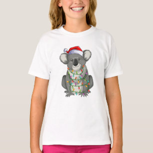 Niedliche Koala im Weihnachtsbeleuchtung Girl T-Shirt