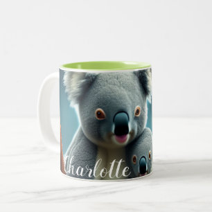 Niedliche Koala-Mama und Baby-Neugeborene-Geschenk Zweifarbige Tasse