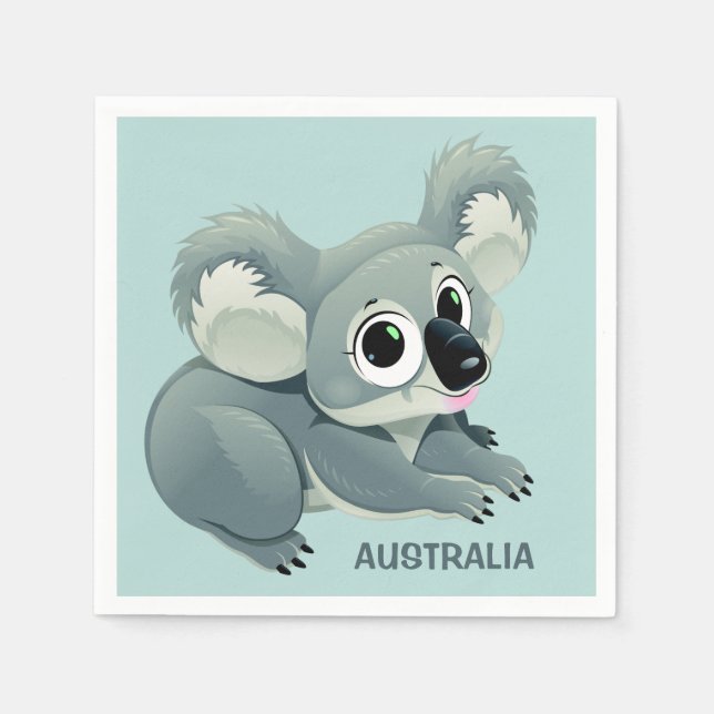 Niedliche Koala-Papierservietten Serviette (Vorderseite)