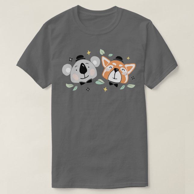 Niedliche Koala und Rote Panda T-Shirt (Design vorne)