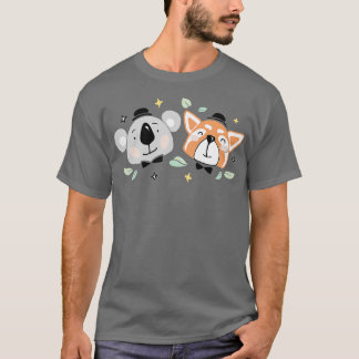 Niedliche Koala und Rote Panda T-Shirt