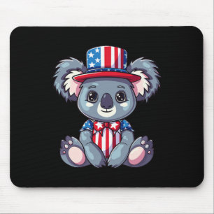 Niedliche Koala USA Flag 4. Juli Mousepad