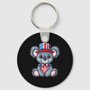 Niedliche Koala USA Flag 4. Juli Schlüsselanhänger