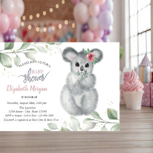 Niedliche Koala verlässt Babyparty Einladung