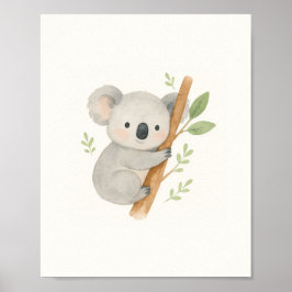 Niedliche Koala Wall Art - Watercolor Baby Koala Poster