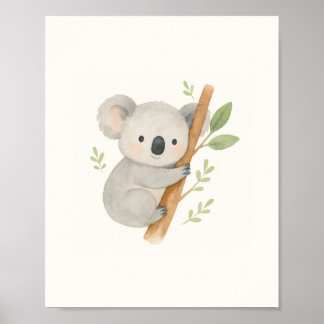 Niedliche Koala Wall Art - Watercolor Baby Koala Poster