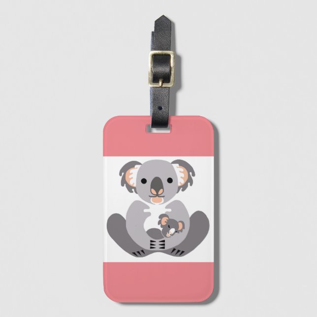 Niedliche KOALA - Wildfauna - Marsupal - Pink Gepäckanhänger (Vorderseite Vertikal)