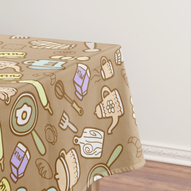 Niedliche Kochnische Brown Tableclout Tischdecke (Beispiel)