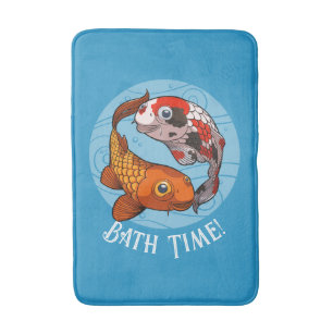 Niedliche Koi Carp Bath Time! Cartoon Badematte