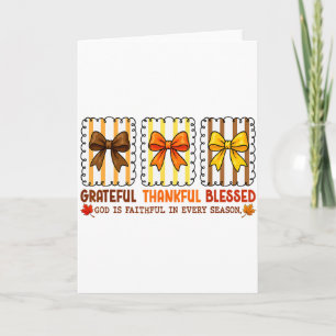 Niedliche Kokette Christliche Herbst-Schleife Dank Karte