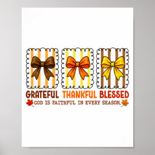 Niedliche Kokette Christliche Herbst-Schleife Dank Poster