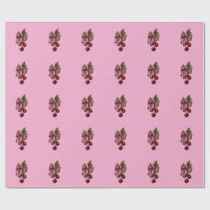 Niedliche Kokette Kirsch-Schleife Rosa Ästhetik Geschenkpapier