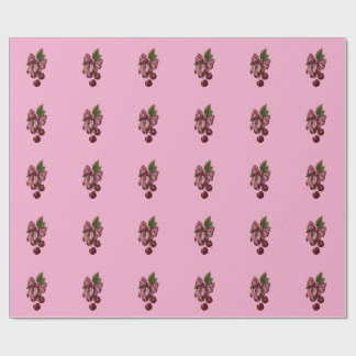 Niedliche Kokette Kirsch-Schleife Rosa Ästhetik Geschenkpapier