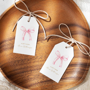 Niedliche Kokette Rosa Schleife Personalisiertes G Geschenkanhänger