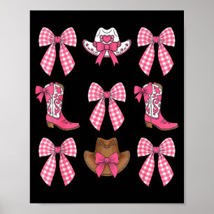 Niedliche Kokette Schleife Rosa Cowgirl Stiefel Un Poster