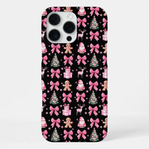 Niedliche Kokette Schleife Rosa Weihnachten Santa iPhone 16 Pro Max Hülle