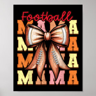 Niedliche Kokette Schleife Spieltags Football Mama Poster