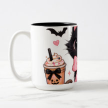 Niedliche Kokette schwarze Katze Halloween mit ros