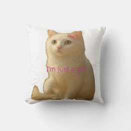 Niedliche Kokette Weiße Katze Ich Bin Nur Ein Mädc Kissen