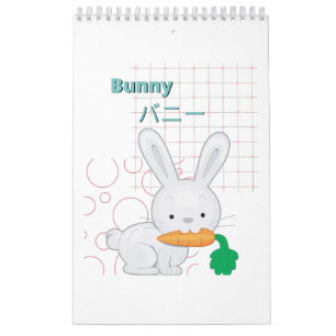Niedliche Kollektion Bunny-Kawaii Kalender