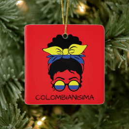 NIEDLICHE kolumbianische Mädchenflagge Keramikornament