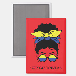 NIEDLICHE kolumbianische Mädchenflagge Magnet
