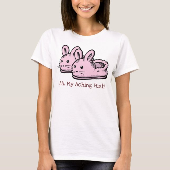 Niedliche, komfortable Pink Bunny Rabbit Slippers  T-Shirt (Vorderseite)